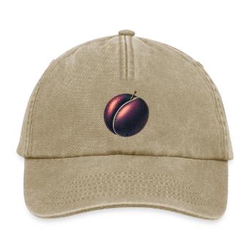 Plum Fruit Retro Look Fruit Collection - Relaxed Vintage Cap - vintage beige - Front