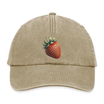 Strawberry Fruit Retro Look Fruit Collection - Relaxed Vintage Cap - vintage beige - Front