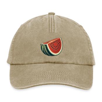 Watermelon Fruit Retro Look Fruit Collection - Relaxed Vintage Cap - vintage beige - Front