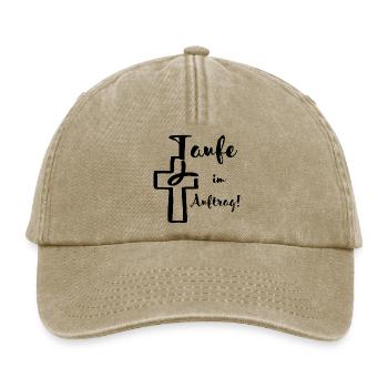 Baptism on behalf of the fish dips into the cross Baptismal feast - Relaxed Vintage Cap - vintage beige - Front