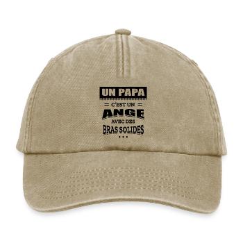 UN PAPA C'EST UN ANGE AVEC DES BRAS SOLIDES - Casquette vintage décontractée - beige vintage - Devant