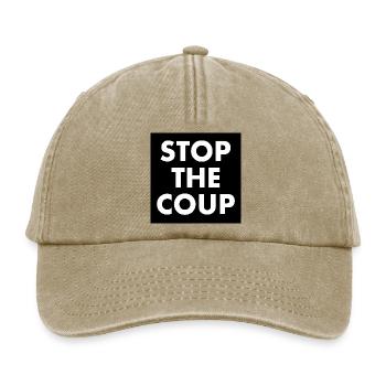stop the coup - Relaxed Vintage Cap - Vintage Beige - Vorne
