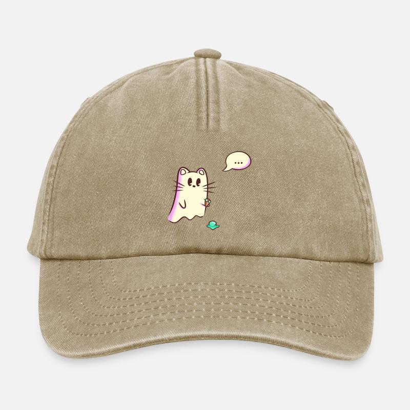 Ghost Cat laisse tomber de la glace - Oups - Casquette vintage décontractée - beige vintage