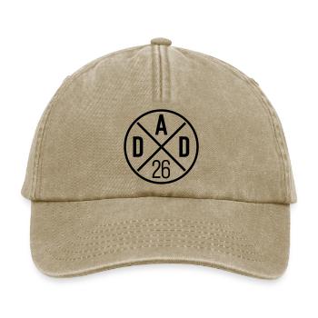 Dad 26 Vater Baby Papa 2026 Vatertagsgeschenk - Relaxed Vintage Cap - Vintage Beige - Vorne