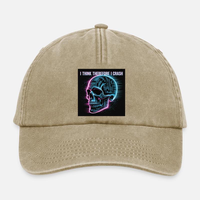 Cyberpunk Neon Skull - Relaxed Vintage Cap - vintage beige