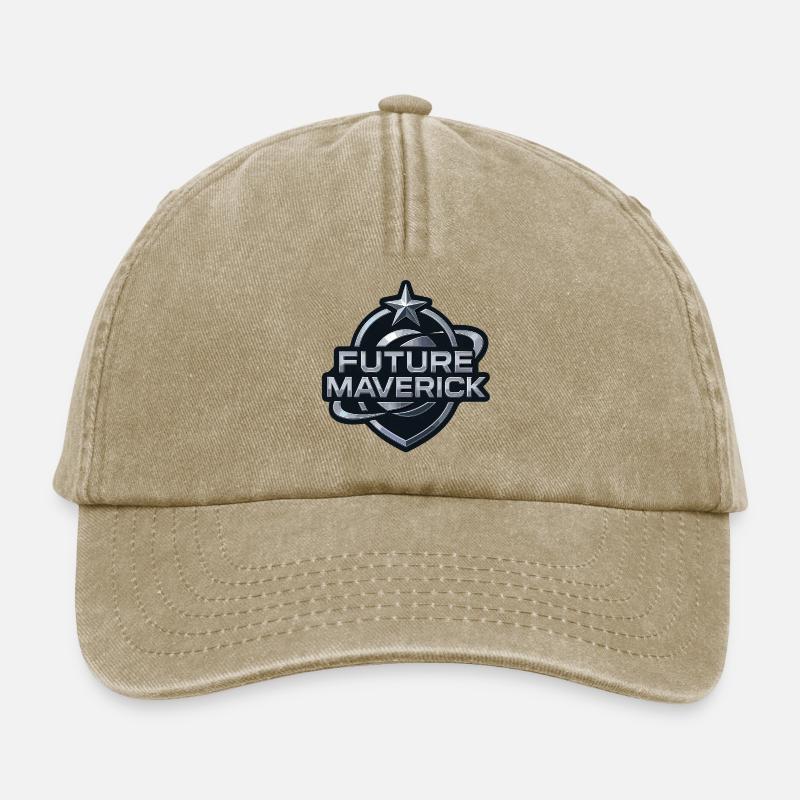Future Maverick – Chrome Emblem - Relaxed Vintage Cap - Vintage Beige