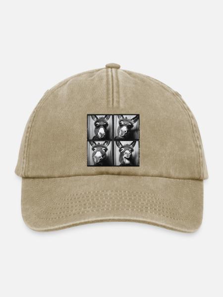 Lustig Esel Fotobox Sonnenbrille - Relaxed Vintage Cap - Vintage Beige