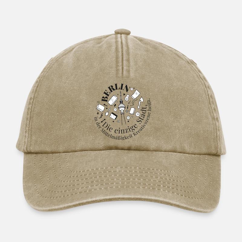 Berlin Tower Creative Motif - Relaxed Vintage Cap - vintage beige