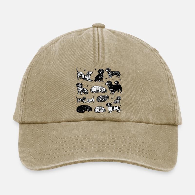 Dachshund Dackel Teckel retro 90s vintage - Relaxed Vintage Cap - Vintage Beige