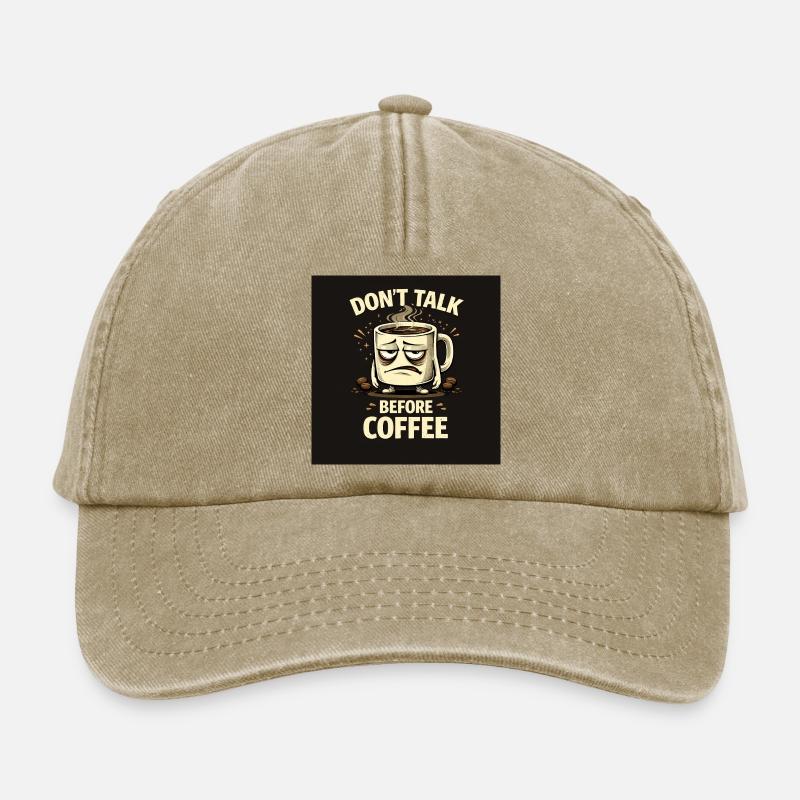 Don't talk before coffee - Relaxed Vintage Cap - vintage beige