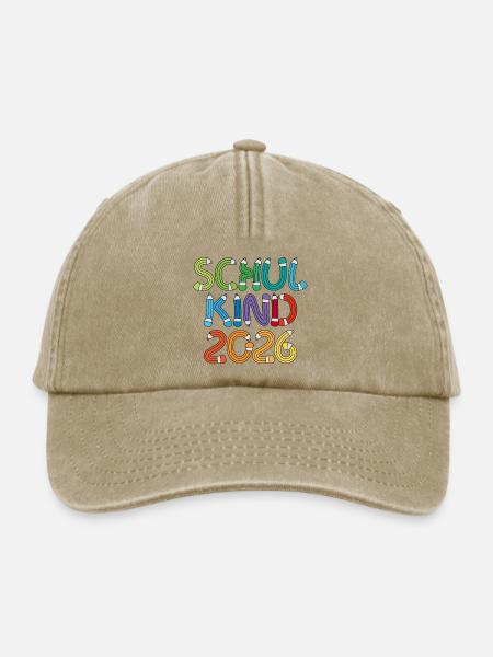 Schulkind 2026 Schule Einschulung Schulanfang - Relaxed Vintage Cap - Vintage Beige