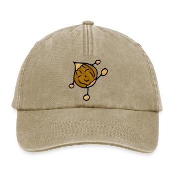 Nuss Haselnuss lustig cool positive Essen - Relaxed Vintage Cap - Vintage Beige - Vorne