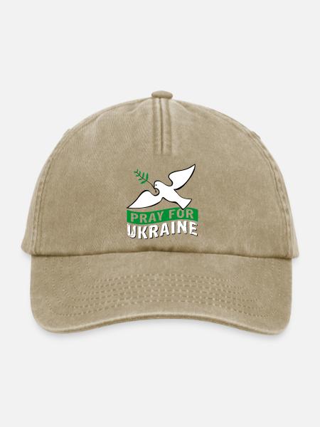 Pray for Ukraine with pigeon | Vectorgraphic - Relaxed Vintage Cap - vintage beige
