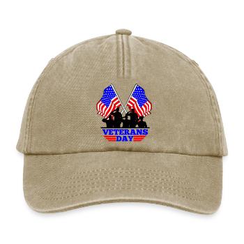 USA-Flagge Veterans Day Emblem - Relaxed Vintage Cap - Vintage Beige - Vorne