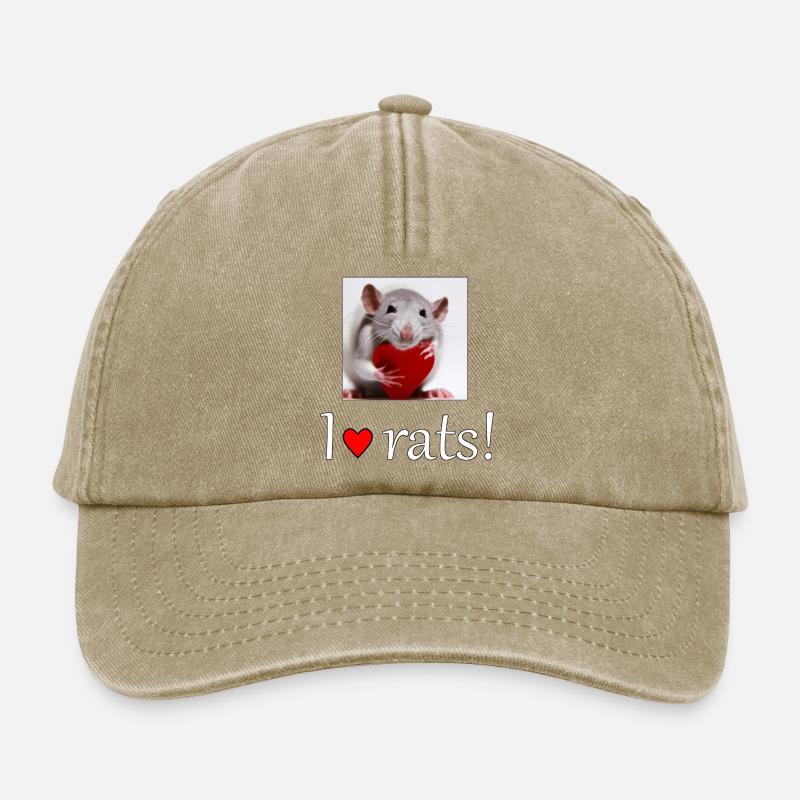 Ratte mit Herz - Relaxed Vintage Cap - Vintage Beige