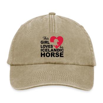 Islandpferd - Relaxed Vintage Cap - Vintage Beige - Vorne