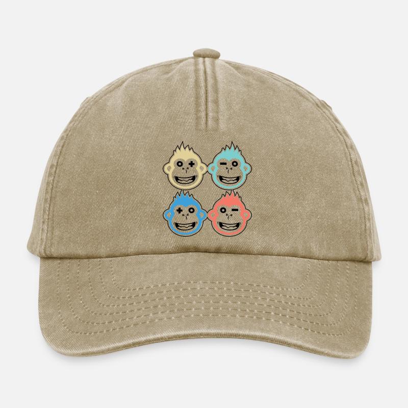 4 happy monkeys - Relaxed Vintage Cap - vintage beige