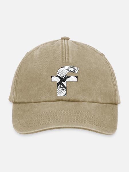 Schlangenmuster iBuchstabe f - Relaxed Vintage Cap - Vintage Beige