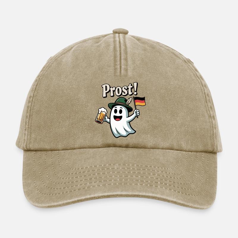 Cheers Ghost - Relaxed Vintage Cap - vintage beige