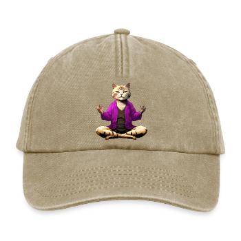 Chat Yogi - Casquette vintage décontractée - beige vintage - Devant