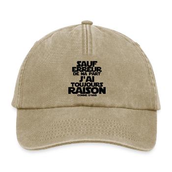 sauf erreur de ma part - Casquette vintage décontractée - beige vintage - Devant