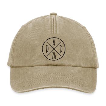 Dad 26 Vater Baby Papa 2026 Vatertagsgeschenk - Relaxed Vintage Cap - Vintage Beige - Vorne