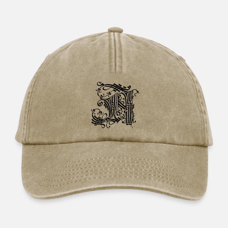 Medieval Core Mittelalter Initialen N Castle Core - Relaxed Vintage Cap - Vintage Beige