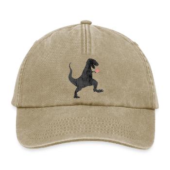 Dino mit Melone - Relaxed Vintage Cap - Vintage Beige - Vorne