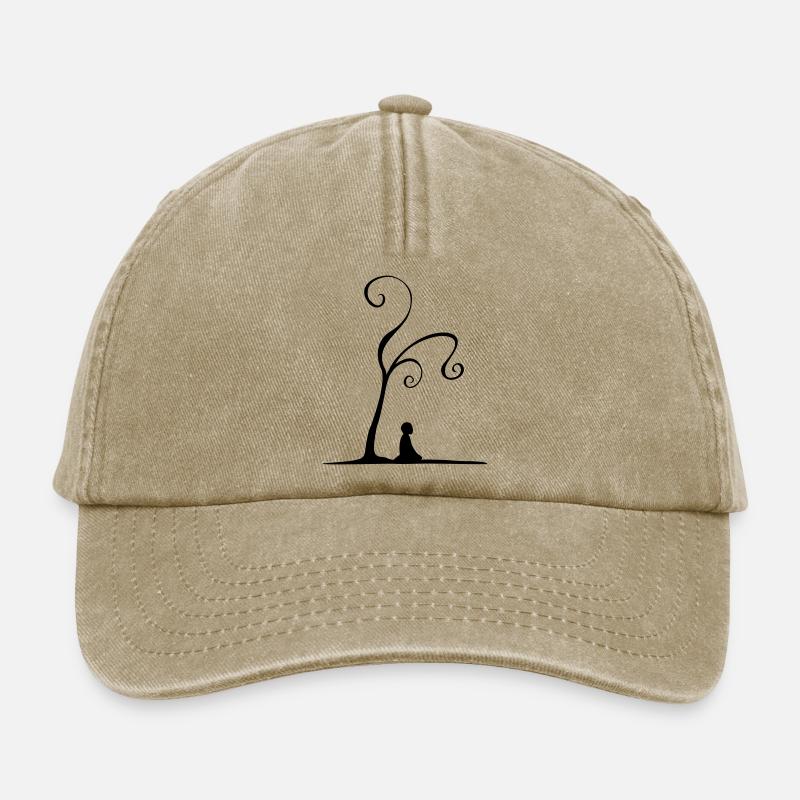 meditation under tree - Relaxed Vintage Cap - vintage beige