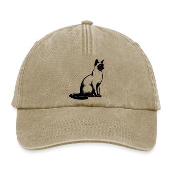 Chat siamois - Casquette vintage décontractée - beige vintage - Devant