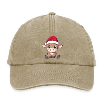 Taurus Christmas Sweet Cute Xmas Christmassy - Relaxed Vintage Cap - vintage beige - Front