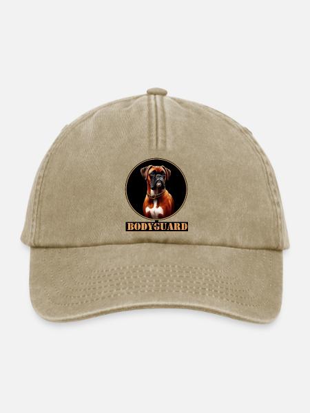 Bodyguard Hundedesign - Boxerhund - Relaxed Vintage Cap - Vintage Beige