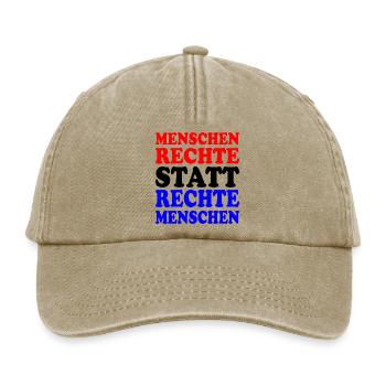 menschenrechte statt rechte menschen - Relaxed Vintage Cap - Vintage Beige - Vorne