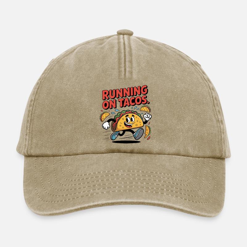 Running taco animation for fun and exercise - Relaxed Vintage Cap - vintage beige