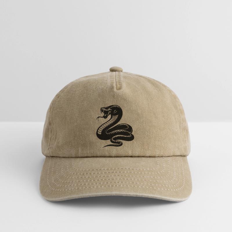 Silhouette du python serpent Casquette vintage décontractée