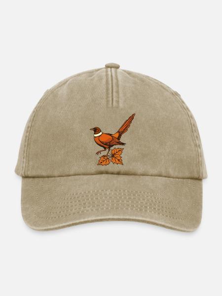 Fasan im goldenen Laub - Relaxed Vintage Cap - Vintage Beige