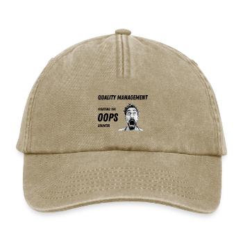 Quality Management - Fighting the Oops Counter - Relaxed Vintage Cap - vintage beige - Front