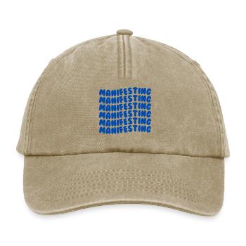 Manifesting blue - Relaxed Vintage Cap - Vintage Beige - Vorne