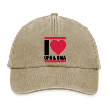 i love oma & opa - Relaxed Vintage Cap - Vintage Beige - Vorne