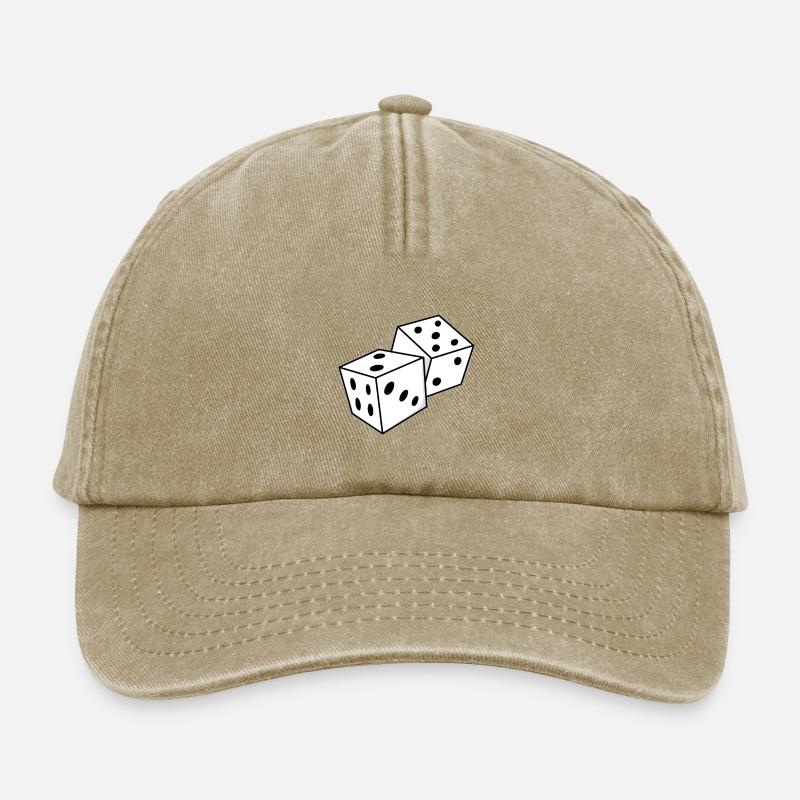 Casino - Dice - Happiness - Gift - Relaxed Vintage Cap - vintage beige