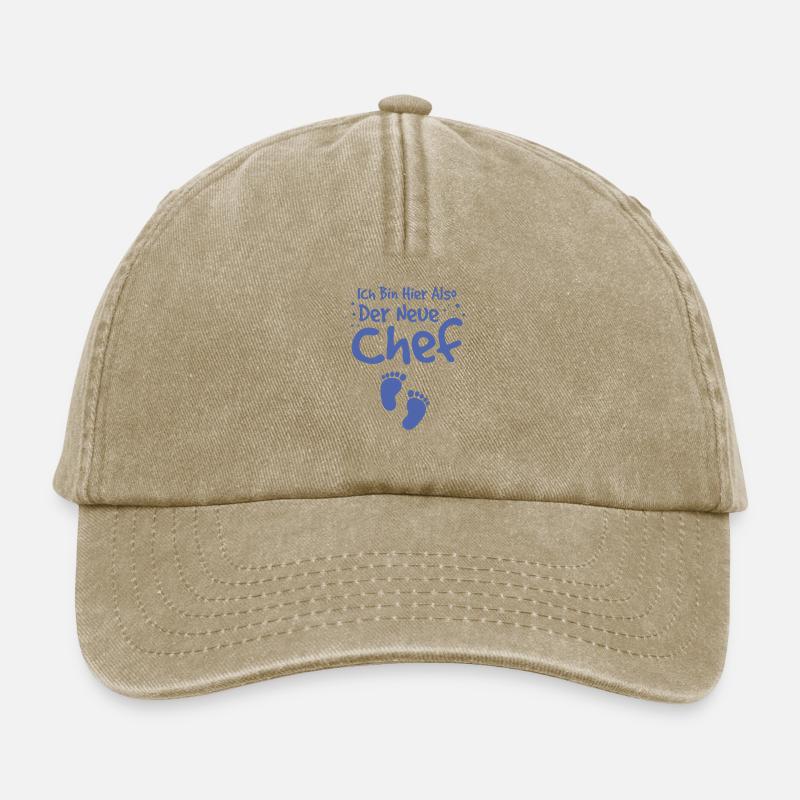 Geschenk zur Geburt der neue Chef - Relaxed Vintage Cap - Vintage Beige