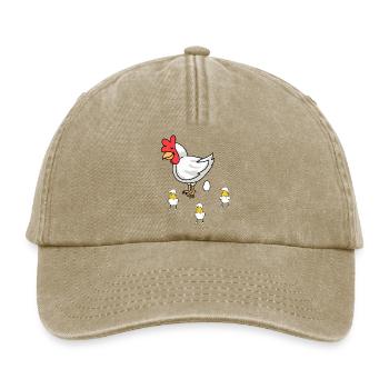 Volaille Volaille Poule Oeufs Pâques Enfants - Casquette vintage décontractée - beige vintage - Devant