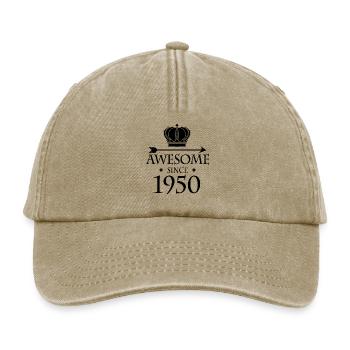 Jahrgang 1950 - Fantastisch seit 1950 - Relaxed Vintage Cap - Vintage Beige - Vorne