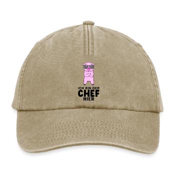 Chef Spruch - Relaxed Vintage Cap - Vintage Beige - Vorne