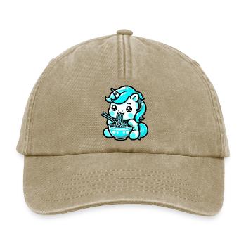 Japanese Kawaii Unicorn Ramen Asian Cuisine - Relaxed Vintage Cap - vintage beige - Front
