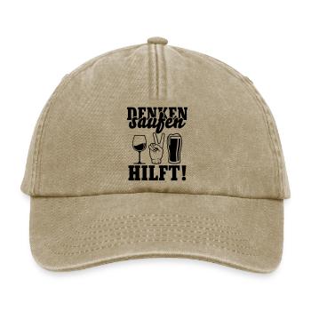 Drinking helps - Relaxed Vintage Cap - vintage beige - Front