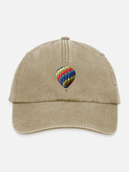 Bunter Heißluftballon mit Farbmuster - Relaxed Vintage Cap - Vintage Beige