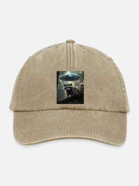 Waschbär Selfie mit UFO - Relaxed Vintage Cap - Vintage Beige