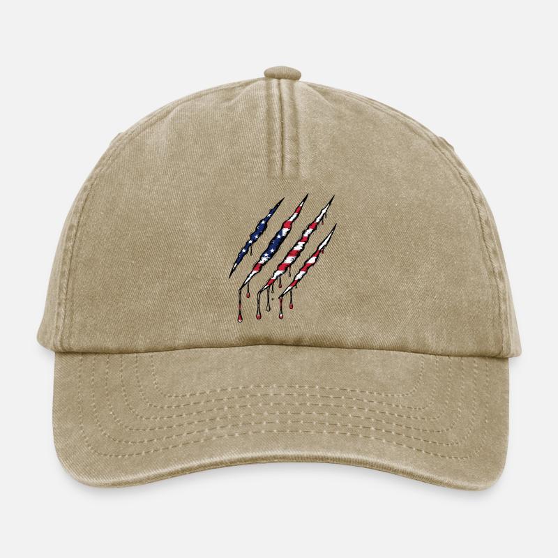 Scratch USA Flag Scratch Trace - Relaxed Vintage Cap - vintage beige
