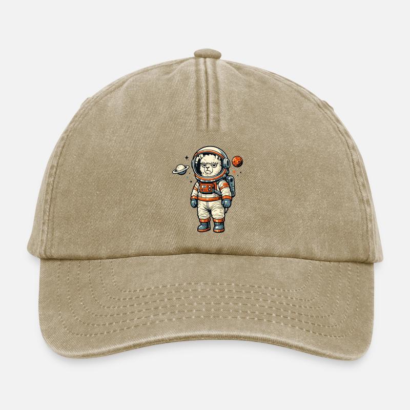 Astronaute alpaga dans l’aventure spatiale - Casquette vintage décontractée - beige vintage